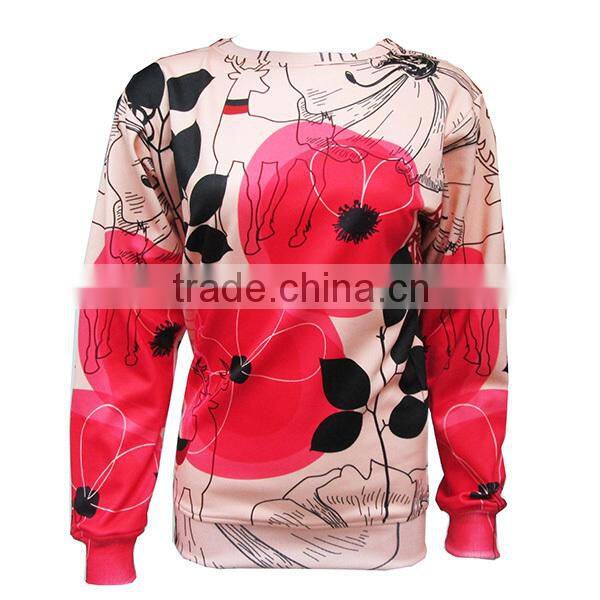 Custom Sweatshirt Cartoon Butterflies Pattern Sublimation Printing WOMEN'S Sweatshirt
