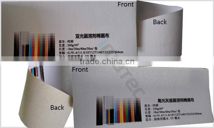 320gsm Semi-Glossy Eco Solvent Printing Cotton Canvas