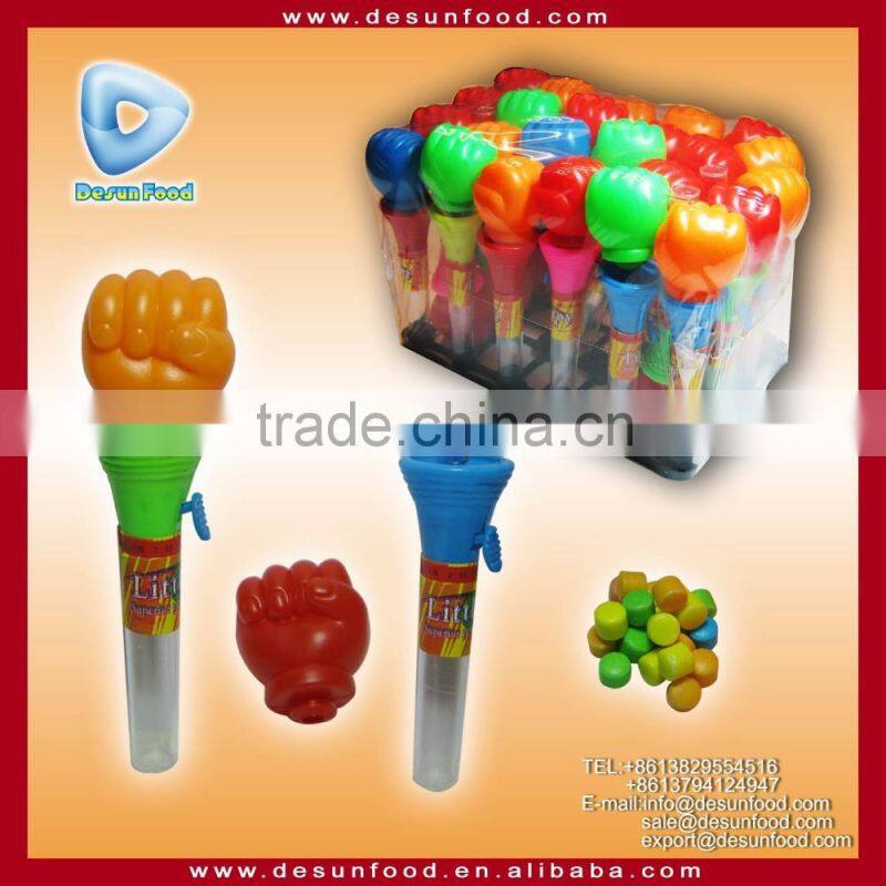 New design funny shooting Fist toy candy