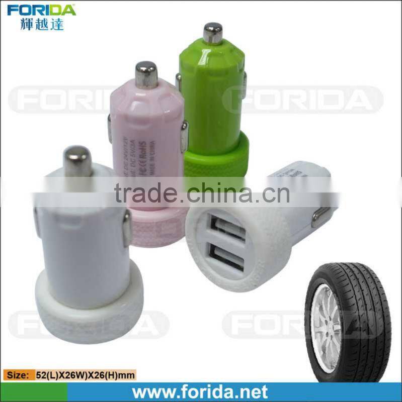 3.1A 2USB mini car charger for iPAD.iphone.