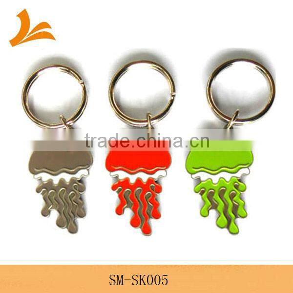 Soft enamel Jellyfish zinc alloy key chain