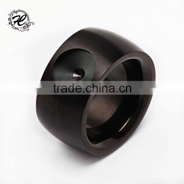 Fashion Jewelry Black Titanium Band 12mm Titanium Ring For Men