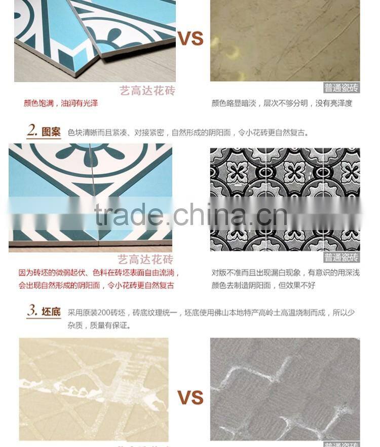 20*20mm first choice glazed porcelain antique tile flower pattern ceramics tile