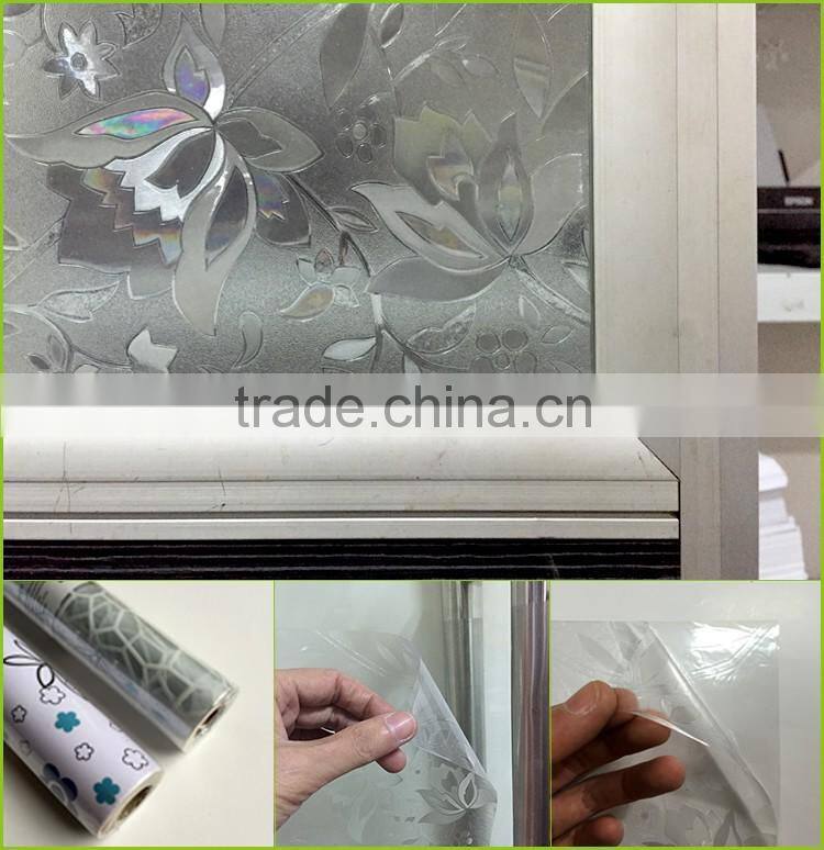 BSCI factory audit non-toxic vinyl pvc self adhesive frosted new design decorative adhesive free window film