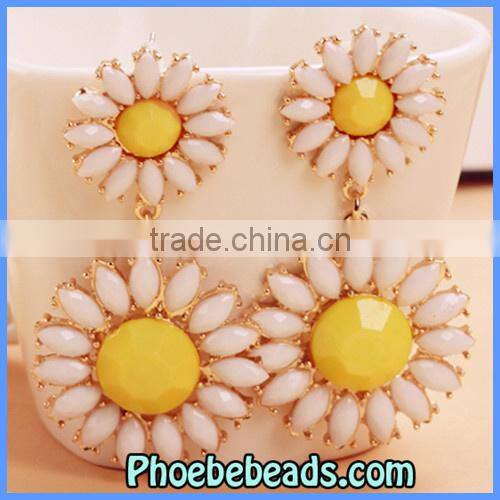Wholesale Fashion Acrylic Dangle Flower Statement Earrings CE-D009