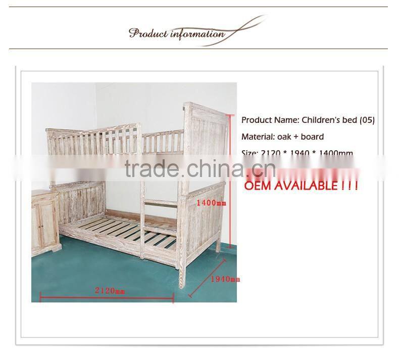 Classical Furniture Wooden Bunk Beds Frame Double Deck Bed For Children