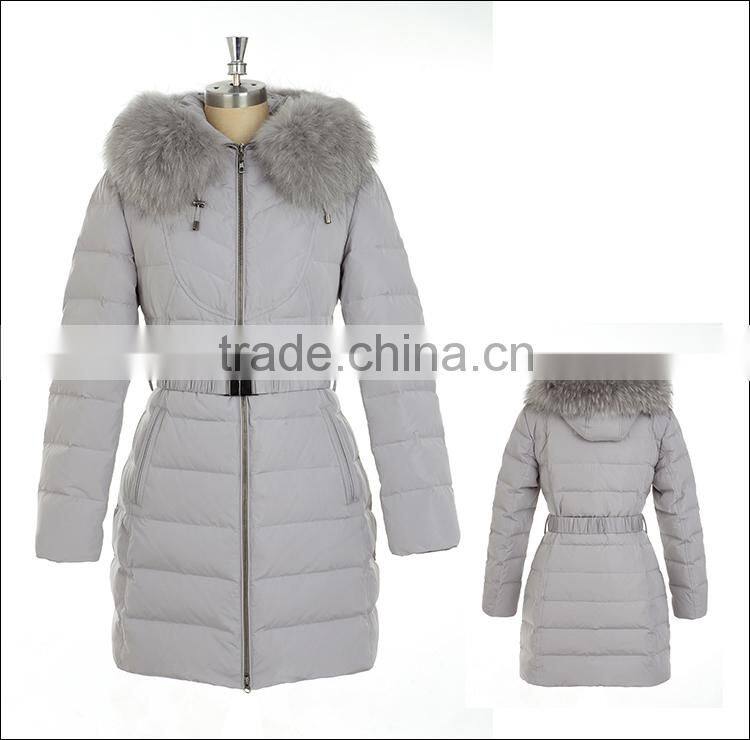 european style lady fashion real fur winter down jacket manufacture LK15031