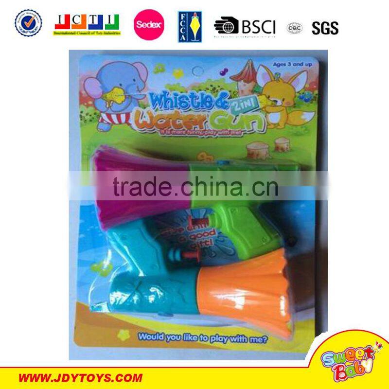 2015 hot selling new item 2 in 1 funny plastic Whister water gun novelty toy