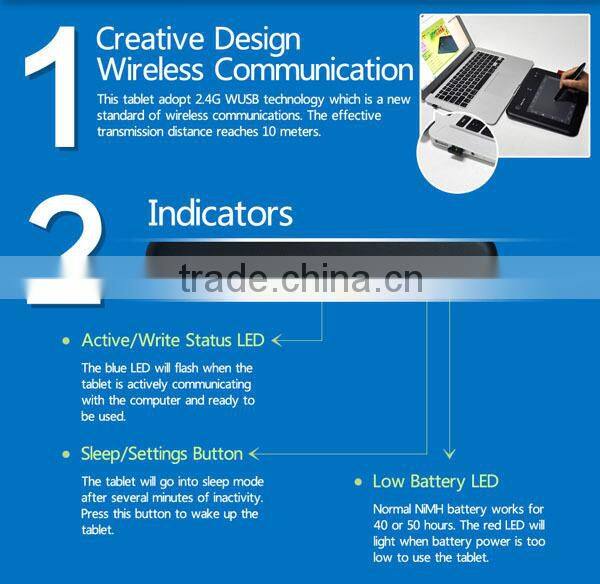 Ugee U6370 Program Drawing Tablet Graphic Tablet Wireless 6*4 Inch