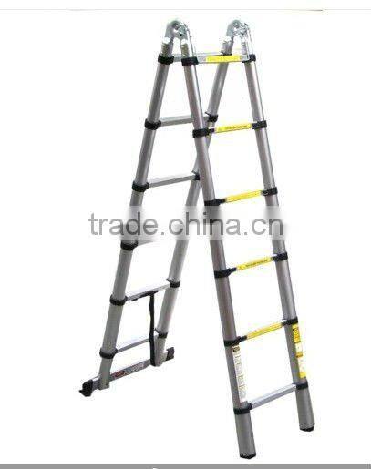 Aluminium Telescopic folding ladder with 6+6 steps