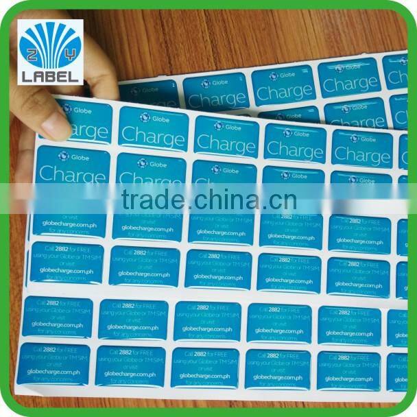 Clear flexible epoxy resin doming vinyl sticker