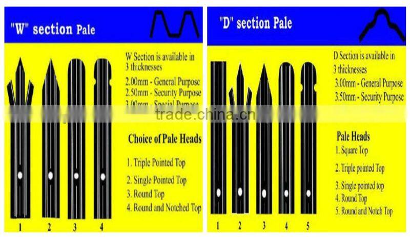 D section galvanized palisade fence(low price)