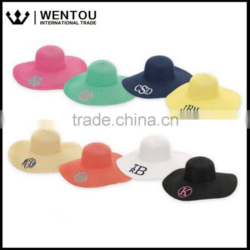 Monogrammed Floppy Straw Hat