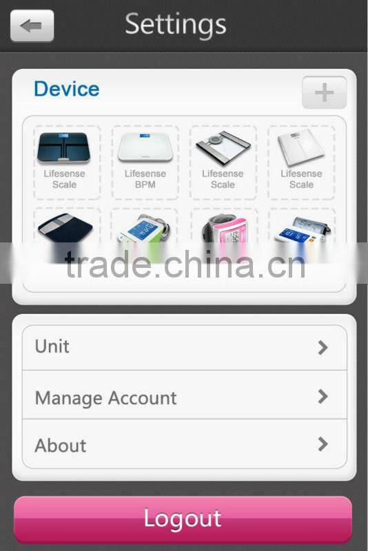 CE bluetooth weighing scale connected with smart phone