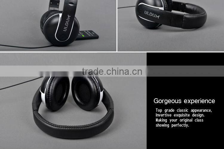 ULDUM computer headset headphone universal 3.5mm gold plug dj earphone headphone
