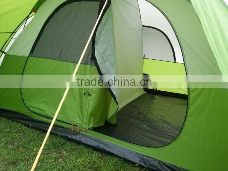 Nylon Fabric and Fiberglass Pole Material 2 room camping tent