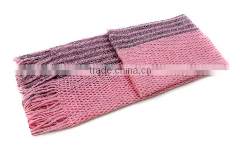 two tone color fringe best selling magic knitted infinity scarf