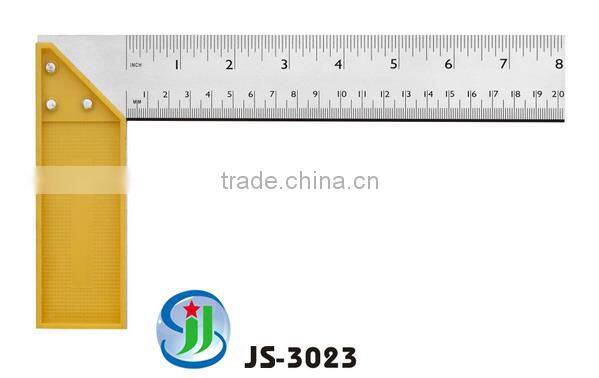 Yongkang supplier L-shaped square yellow ruler with plastic seat