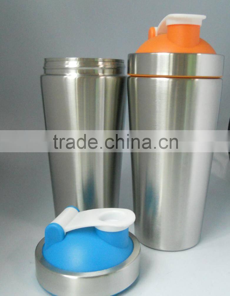 750ml Stainless steel shaker bottle plastic 400ml/600ml shaker bottle shaker bottle protein