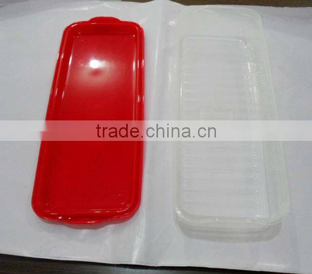 2 layers stacking square plastic food container