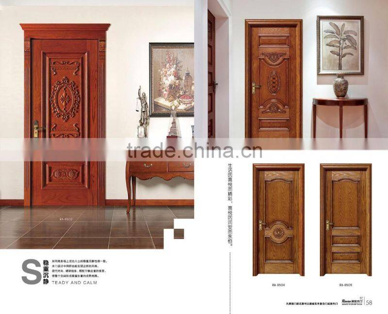 2016 High quality natural wooden door manufacturer