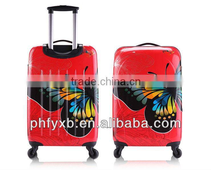 Printing Butterfly Travel World trolley bags Hardside Hot Sale for women trolley bags