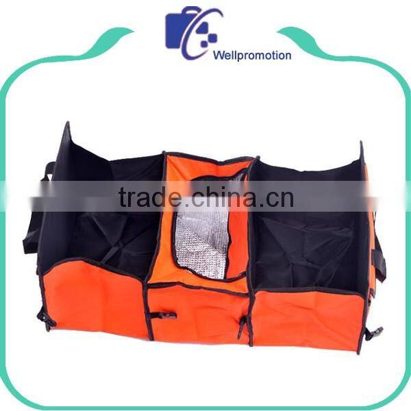 Foldable Insulated Car Trunk Storage Organizer With Cooler Compartment