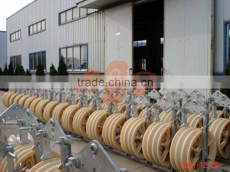 Galvanized steel frame nylon pulley block