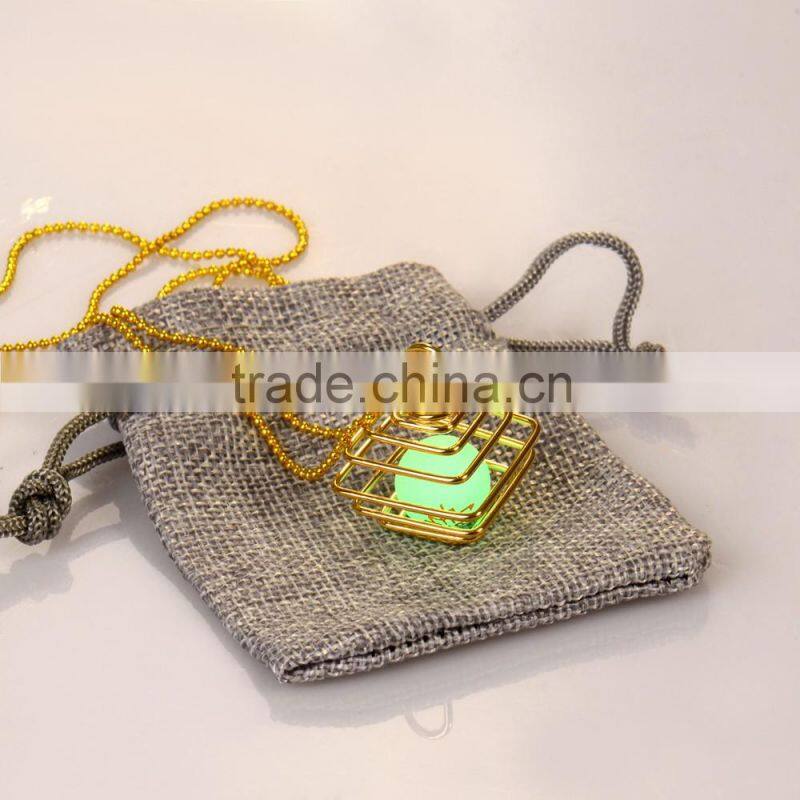 Mini Order New Piercing luminous stone Pendant Necklace Couple Love Long Chain Necklace Pendant Gifts