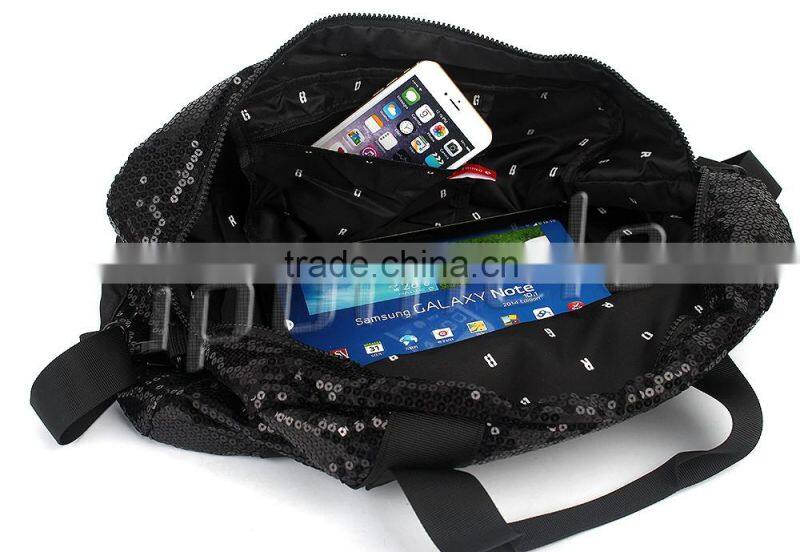 Wholesale Custom Long Strap Cross Body Shoulder Canvas Bag with sequin