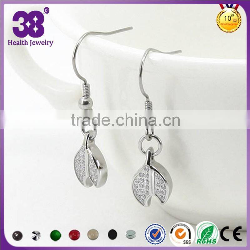China Factory 38Healthy jewelry with zircon & Anion long drop earring