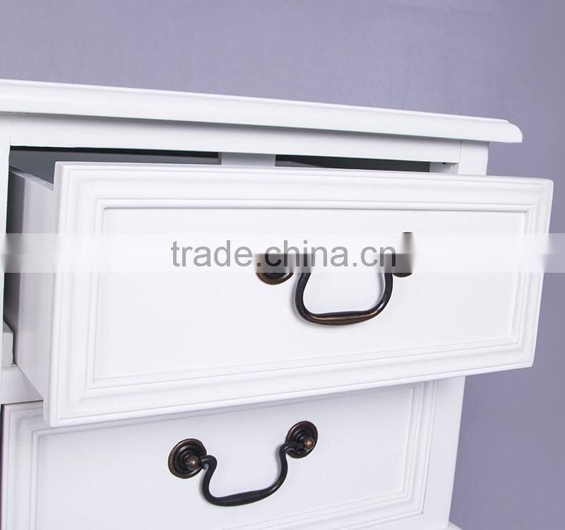 Best choice antique wood furniture bedside table short good quality white painting nightstand