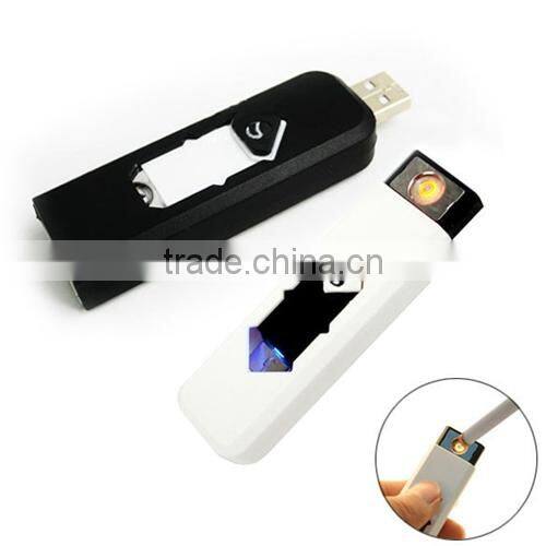 Portable Electronic USB Rechargeable Lighter Flameless Superman Cigar Cigarette Lighter Silent Windproof No Gas Gadget Case