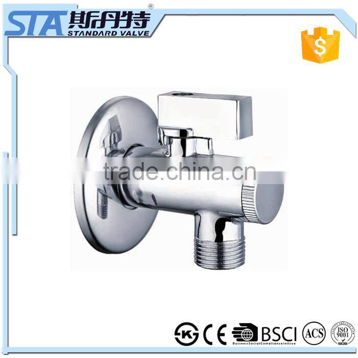 ART.3001 1/2" x 1/2" 1/2 Inch Male Angle Stop Valve Bathroom Brass Angle Valve Polished Chrome Toilet Sink Basin Water Heater