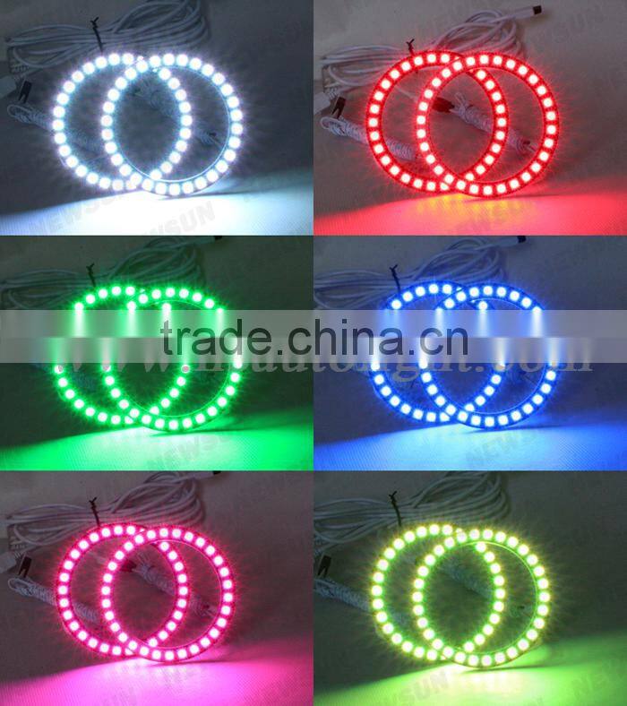 China manufacture good quality 4x 120mm 42pcs 5050SMD LED RGB car angel eyes light geadlight halo ring remote control