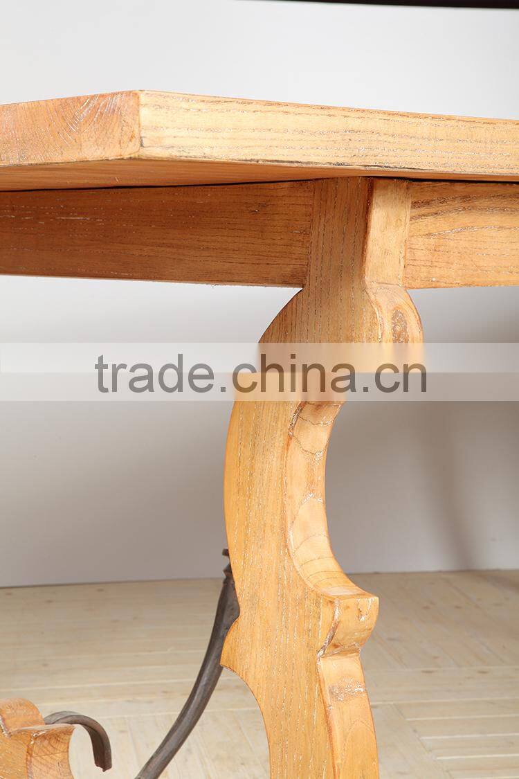 country style solid wood dining Iron table