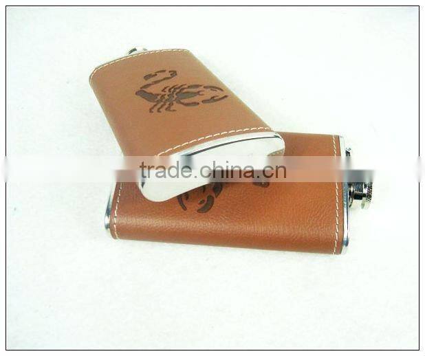 6oz portable engraved hip flask with logo