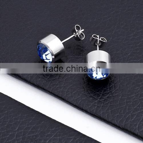 Fashion Big Crystal Stainless Steel Crystal Earring BE10161