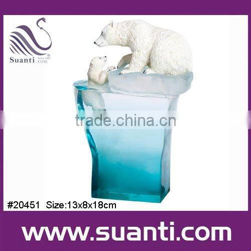 Wholesale white Bears polyresin statue collection