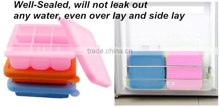 High Quality Custom Silicone Ice Cube Tray with Lid, Personalized Ice Cube Tray Moulds