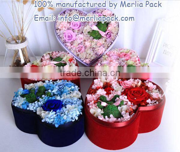 Romantic Rose Soap Flower Heart Shaped Box Bathing Rose Bud Flower Soap Petal Box