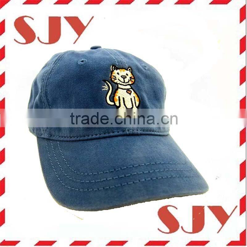 Navy Blue Animal embroidery 6 panels low profile unstructured baseball cap