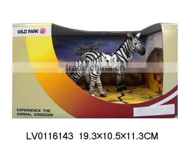 Hot-selling rubber zebra toy, zoo animal model,animal set toy