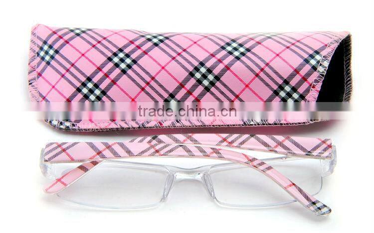 2014 high grade cheap plastic reading glasses with case