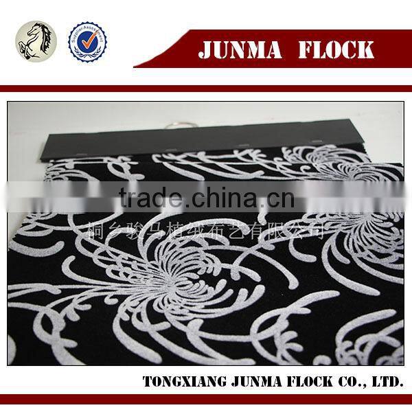 Black and White Dandelion Floral Pattern China Textile Flocked Luxury Fabric Sofa