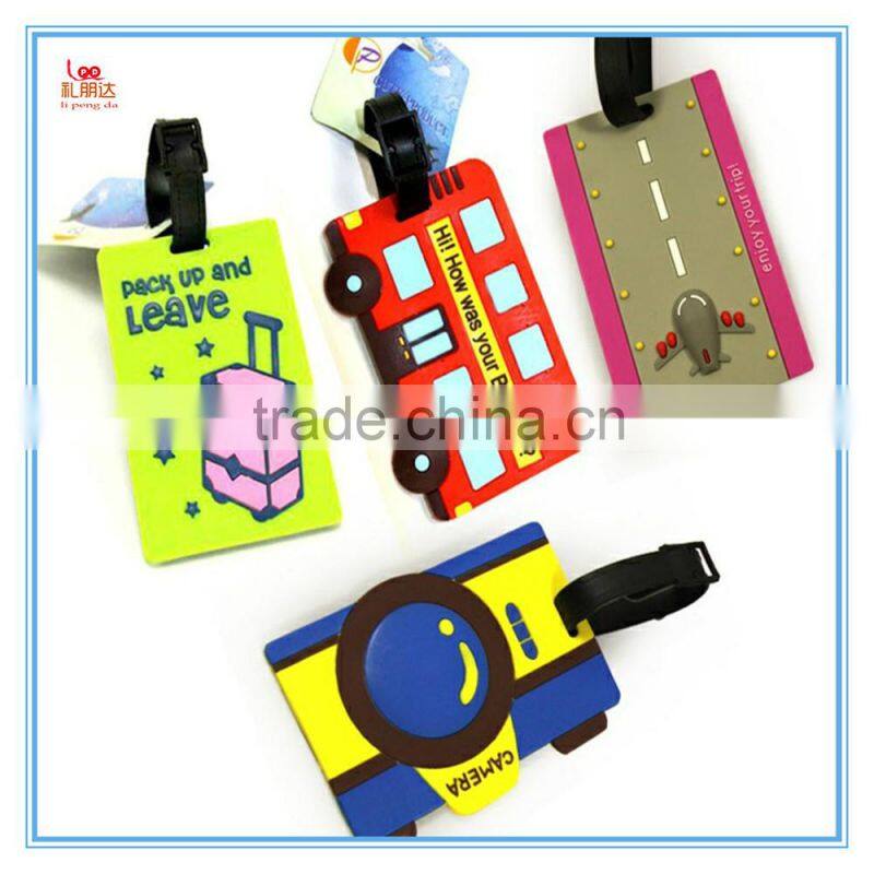 Design special wholesale eco-friendly PU leather luggage tag, promtional PU leather luggage tag