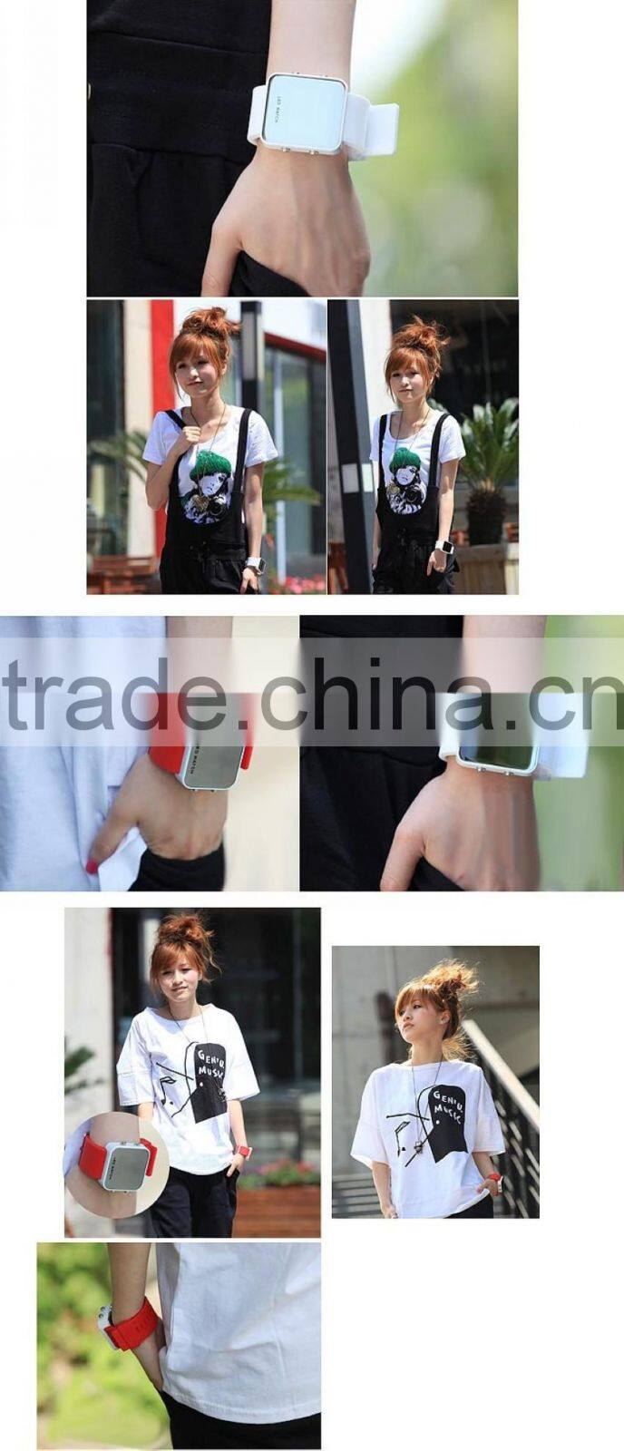 ST New arrival sport LED watches candy color silicone rubber touch screen digital watches