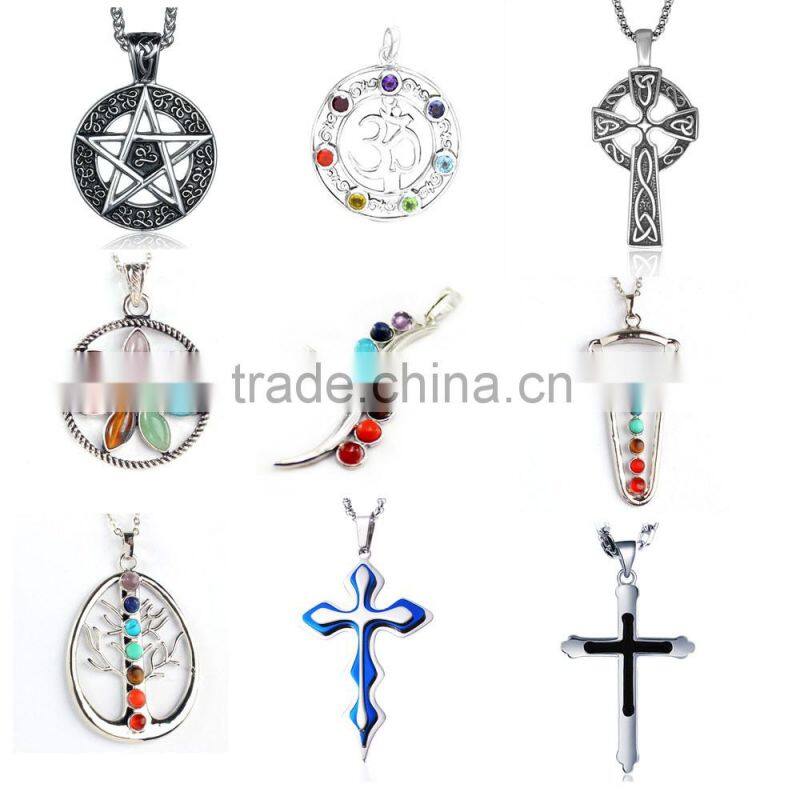 Fashion stainless steel religous jewelry silver jesus cross charm bracelet