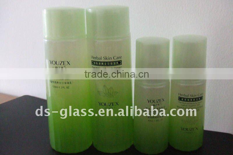 green cream glass squirting BOTTLE
