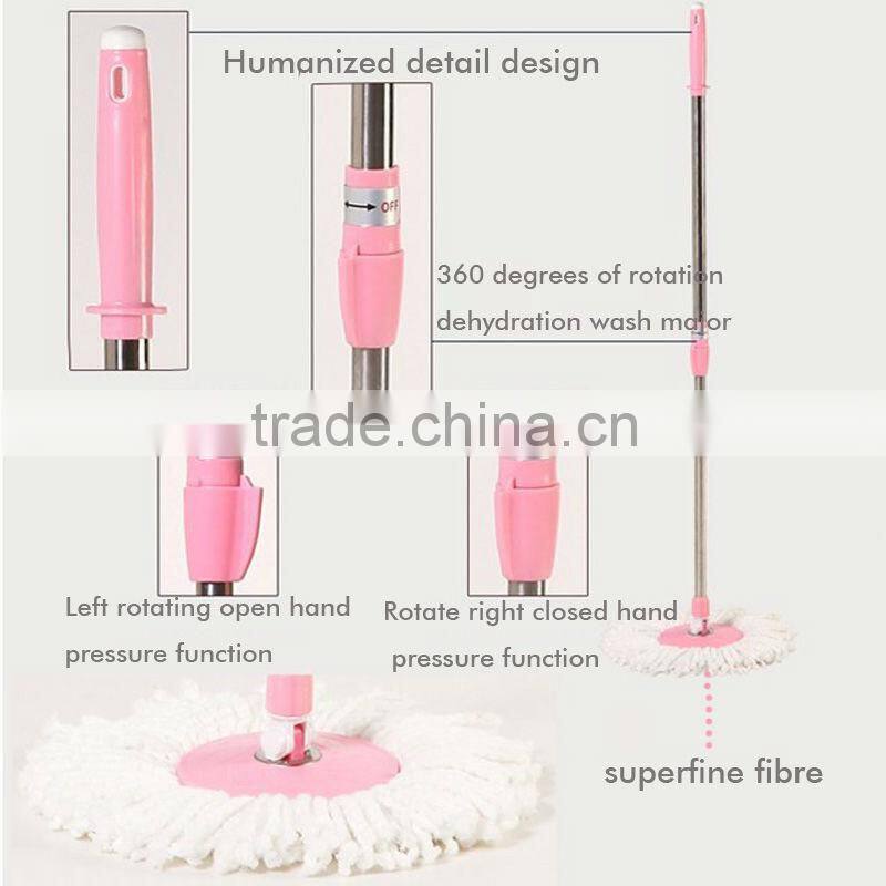 Walkable Deluxe Magic Mop and Spin Dry Bucket with two Mop Heads + Squeegee